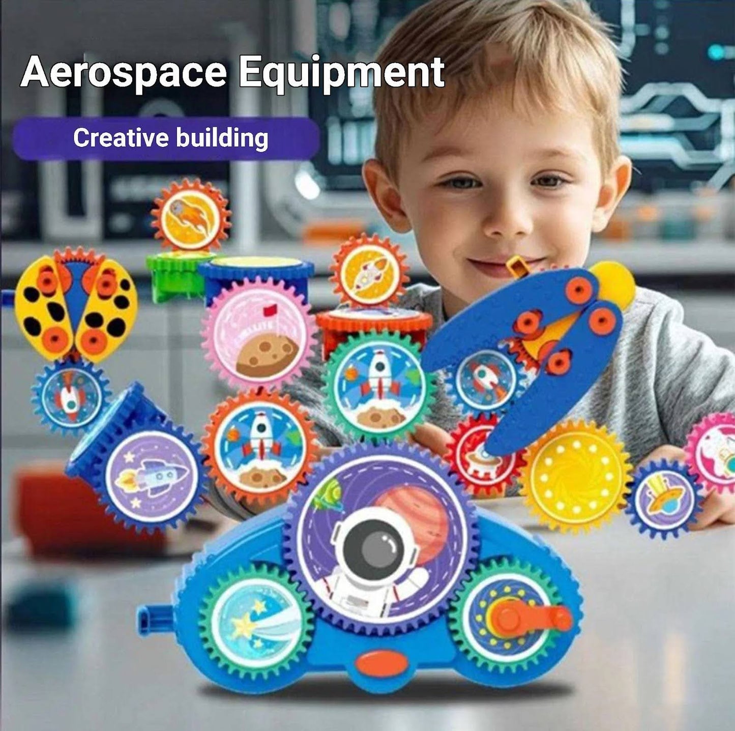 Set Espacial STEM con Engranajes