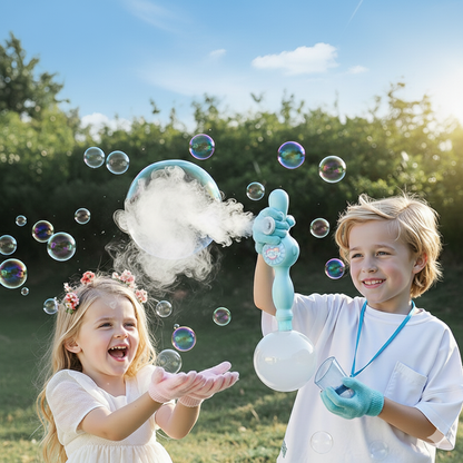 Pistola de Burbujas con Humo Mágica™ – ¡El Juguete que Hace Soñar a los Niños! 🌈
